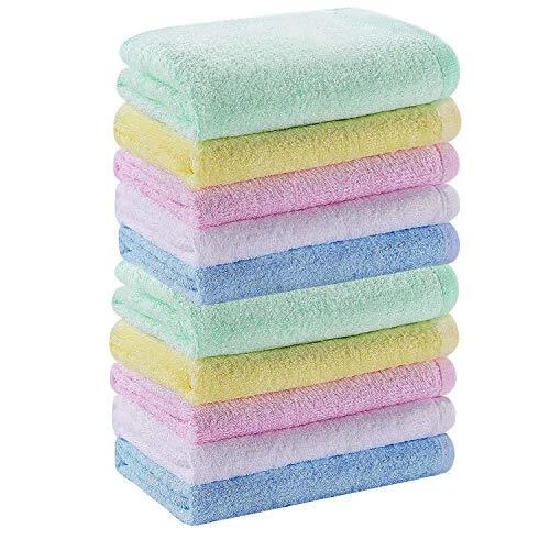 Multicolor Small Washcloths Set 10 Pack for Newborn Baby Bath Hands Towel