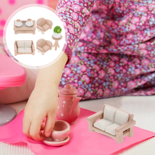 Miniatur Puppenhaus Möbel Set Mit Tisch & Stühlen - Deko Accessoires Für Spielzeug Häuser