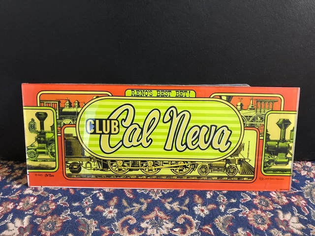 Cal Neva Club Lake Tahoe Reno Nevada Casino slot machine glass with train 1985