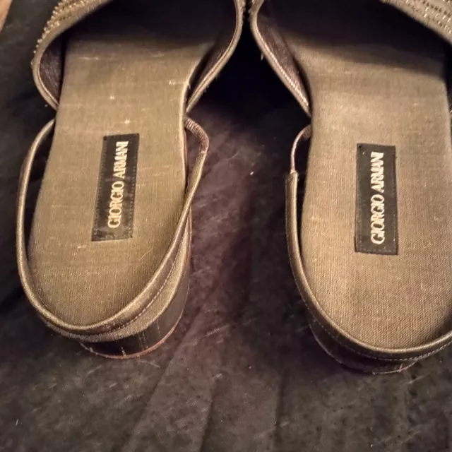 Giorgio Armani Beaded Slingback Sandals Authentic 2