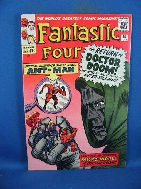 Fantastic Four 16 Vg F Dr Doom Ant Man 1963 Marvel