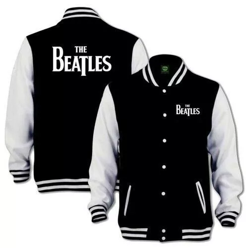 The Beatles Jacket Drop T Logo Varsity Bomber Flece Sleeve Lettermen Wool Jacket