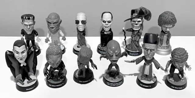 (12) SIDESHOW COLLECTIBLES Universal MONSTERS Little Big Heads Silver Screen Ed.