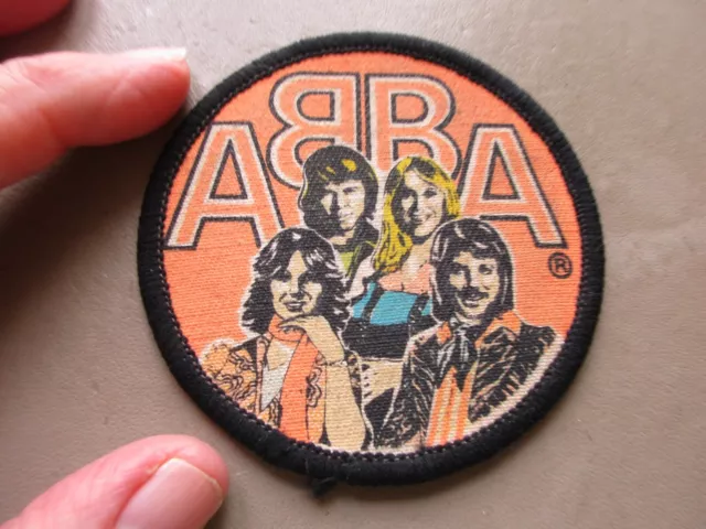 Rare Vintage Abba Memorabilia Sew On Patch Early Fabric Picture Badge Collectors