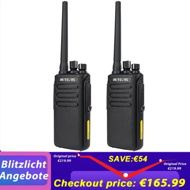 2 walkie talkie digitali Retevis RT81V lungo raggio radio impermeabile IP67 2200 mAh