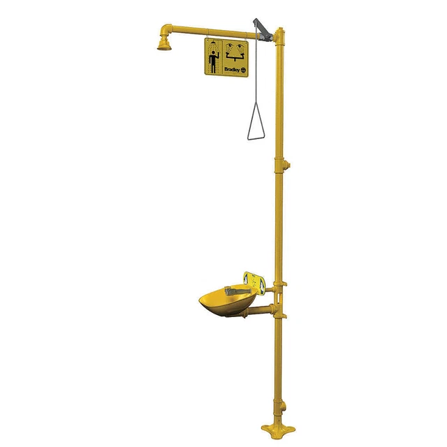 BRADLEY S19314EW Drench Shower With Eyewash,Plastic