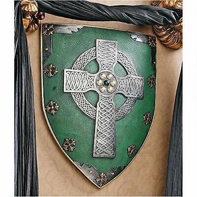Large Saint Patrick Celtic Warriors Faith Cross Shield Wall Hanging Plaque Decor