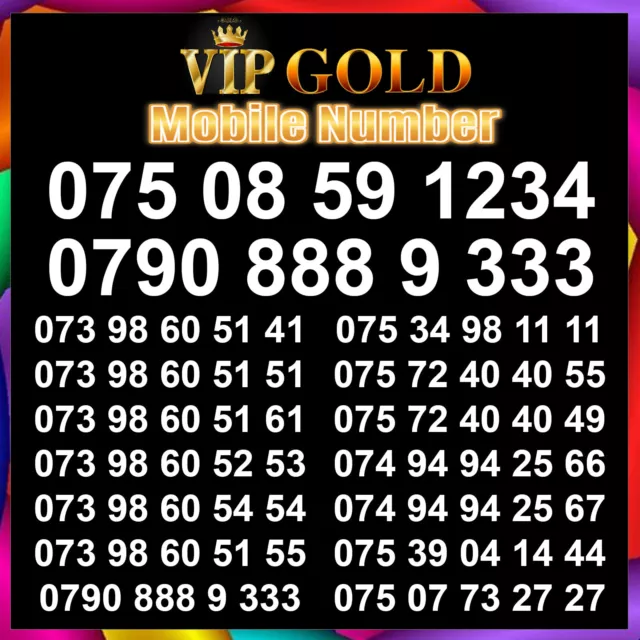 VIP Gold Easy Sim Card Mobile Number Golden Platinum Business Diamond Silver EE