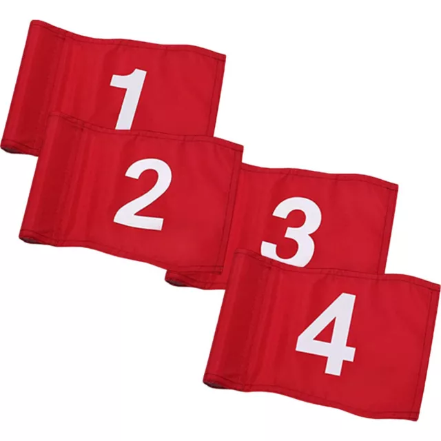 4Pcs Practice Home Office Portable Outdoor Numbered Golfs Flags Yard