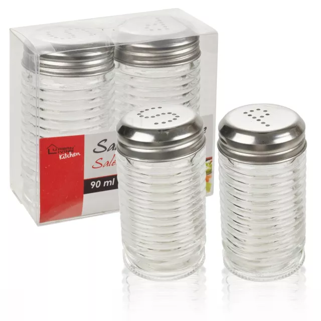 9cm Salt And Pepper Shaker Set Glass Kitchen Pub Restaurant Screw Cap B&B Pot