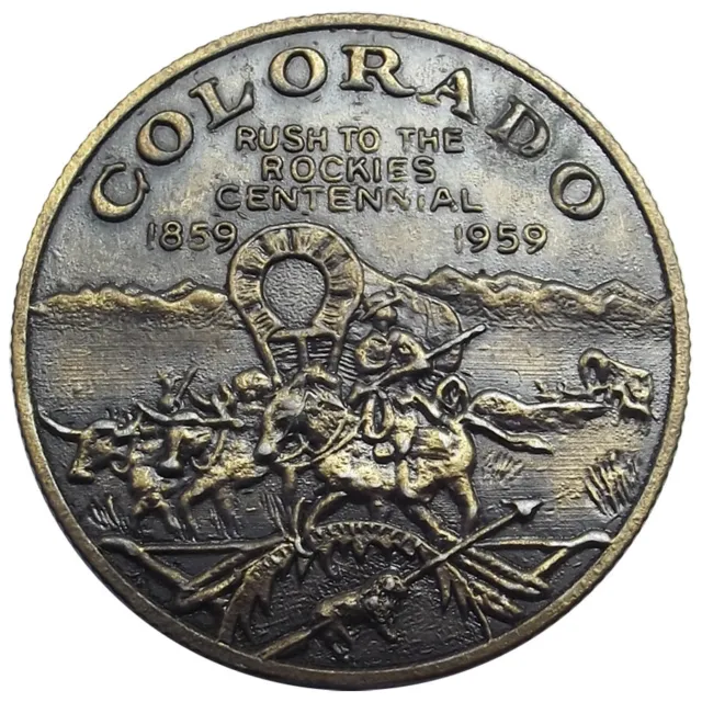 1959 Colorado Medal - "Rush to the Rockies" Unlisted HK, HK-544 sim, Token