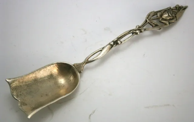 Antique 800 Silver Figural Tulip Sugar Spoon made in Germany in the early 1900's