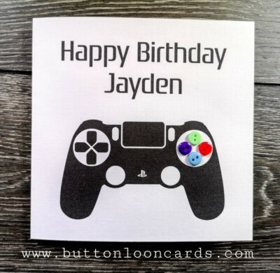Handmade Personnalise Bouton Carte Joyeux Anniversaire Gamer Playstation Eur 4 21 Picclick Fr