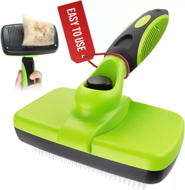 Self Cleaning Slicker Brush- for Dogs, Cats & Pets-One Click Cleaning Function-G