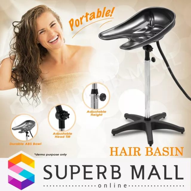 Mobile Hair Basin Portable Hairdressing Hair Washing Sink Salon Shampoo Bowl