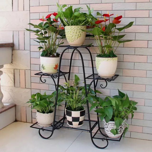 Indoor Outdoor Plant Stand Flower Pot Display Holder Shelf Metal Rack Home Decor