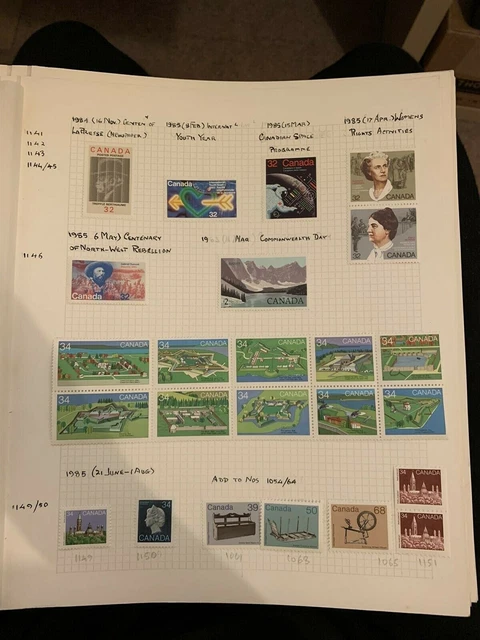 Canada 1985 Small Mint Lot on Album Page NW-193075