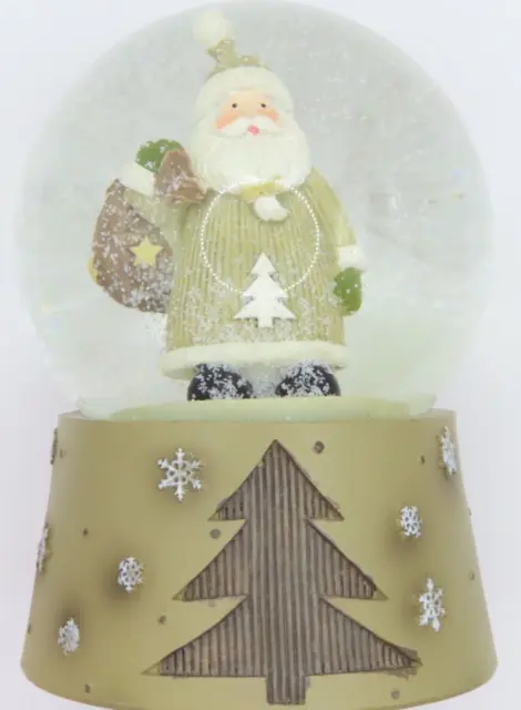 Globo neve Babbo Natale musical con neve artificiale 14 cm - divertente festa regalo di Natale