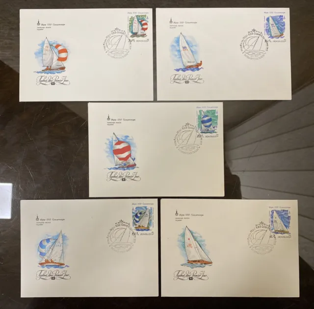 Set 5 pcs RARE FDC covers USSR Olimpic Games XXII 1978, sailing regatta Tallin