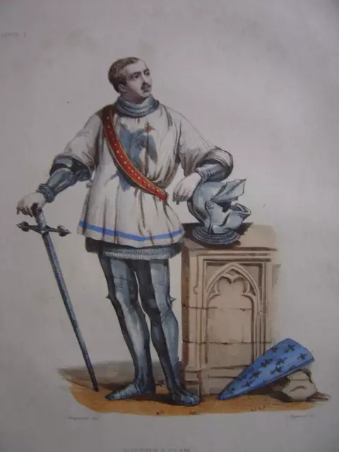 Gravure du XIXème siècle  Portrait de DUGUESCLIN Bertrand du Guesclin