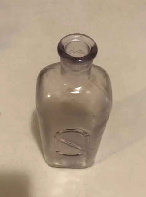 Antique Medicine Bottle Slick Amethyst Cork Seal Sydney 20.5Cm C1920 3