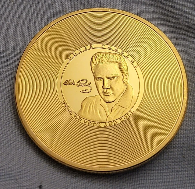 MICHAEL JACKSON ELVIS Gold Coin Vinyl Record Music Legend 60s 70s 80s