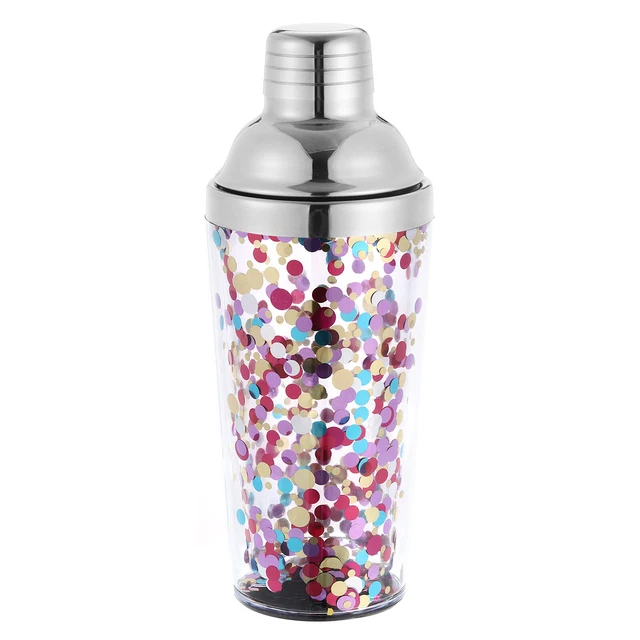 16OZ(450ml) Cocktail Mixer mit Sieb Edelstahl Oben Wein Mixer Flasche Bunte