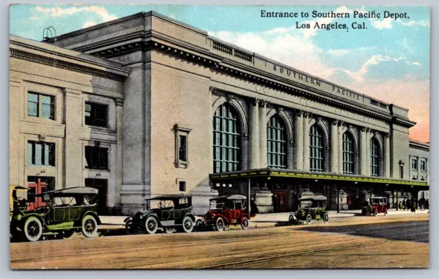 Postcard Los Angeles CA Southern Pacific Railroad Depot