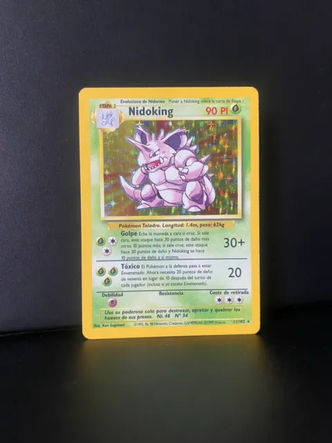 Nidoking Base Set 11/102 Good-exc Condition Pokemon Card TCG SPANISH ESPANOL