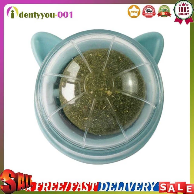 Bola giratoria de hierba gatera para gatos bolas naturales para lamer hierba gatera bocadillos (azul lago)