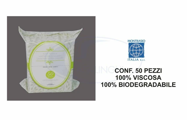 Asciugamani Flow Pack Set 50 Pz. 100% Biodegradabili