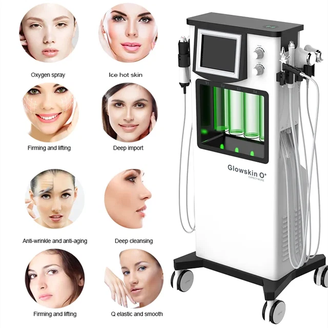Máquina de belleza facial multifunción profesional ultrasónica de oxígeno 6 en 1