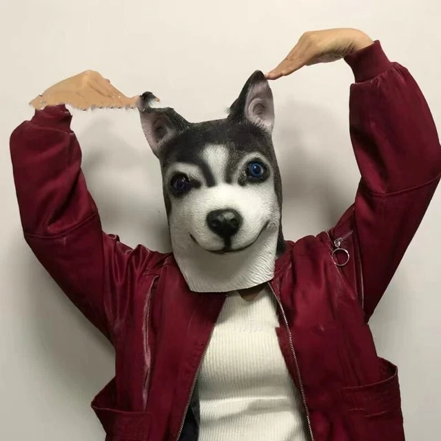 Halloween masquerade party wolf dog husky dog alaskan dog mask headgear animal