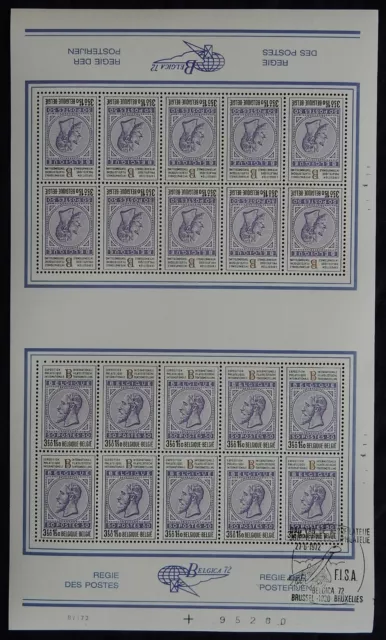 Ab34* Timbres / Feuille BELGIQUE Neuf**MNH TBE 1972 BELGICA-72 "Léopold.."