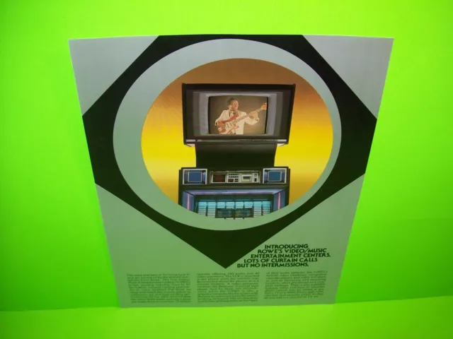 Rowe AMI VIDEO JUKEBOX Original Audio/Video Phonograph Music Promo Sales Flyer