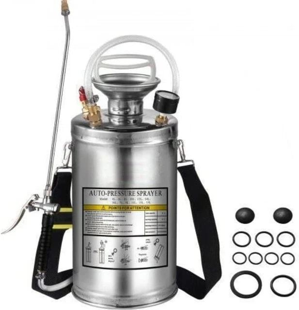 1.5 Gallon Pump Sprayer, Stainless Steel Backpack Chemical Sprayer, Hand Pump Ga