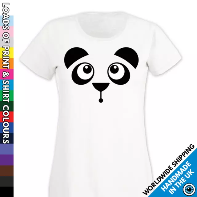 Ladies Panda Face Tshirt - Cute Animal Lover Shirt - Secret Santa Womens Top