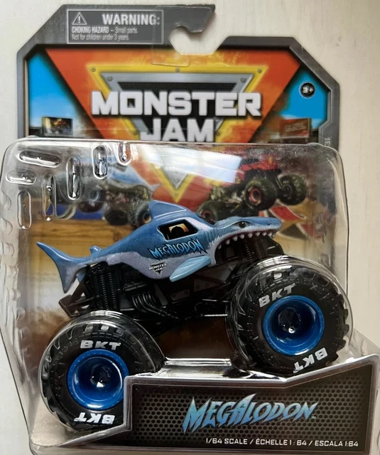 MONSTER JAM MEGALODON Legacy Trucks Dark Blue Rims 1:64 Truck Sealed ...