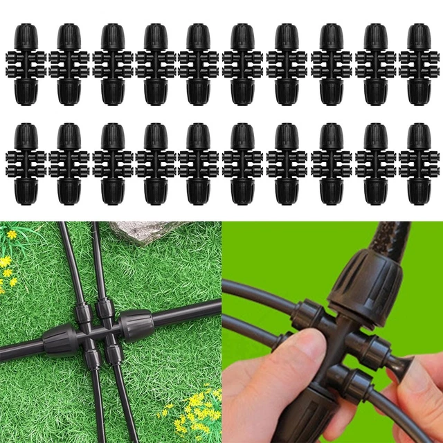 CSPARKV 20pcs Raccords en T Barbelé, 16mm Raccords de Tuyau Barbelé Raccords D'irrigation Goutte