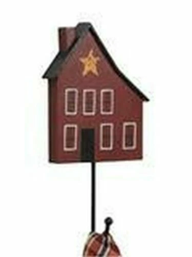 Primitive Country Folk Art Star House Home Wall Hook Keys Coat Hat Hanger Decor