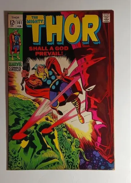 Mighty Thor  #161 Feb 1969 Marvel Comics  Galactus Vs Ego  Fine 6.0