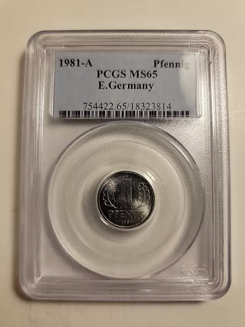 1981-A East Germany 1 Pfennig PCGS MS65 Uncirculated Cold War Era