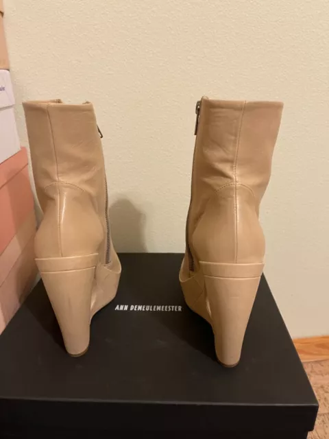 New Ann Demeulemeester Nude Ankle Boots with cutout sculptural heel size 39 NIB 3