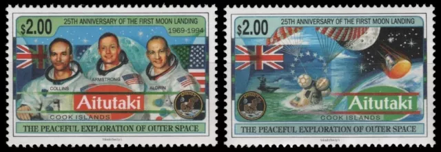 Aitutaki 1992 - Mi-Nr. 728-729 ** - MNH - Raumfahrt / Space