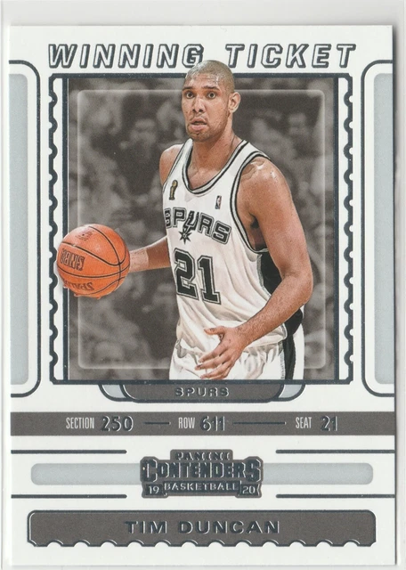 2019-20 Panini Contenders #23 Tim Duncan Winning Ticket BASK 0186