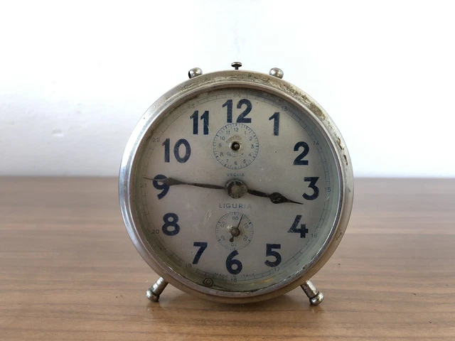 Orologio Sveglia VEGLIA mod. LIGURIA Anni 50 Vintage Alarm clock Made in italy