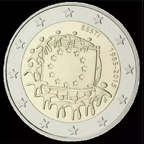 2 Euro Commémo Estonie 2015 Drapeau Européen unc