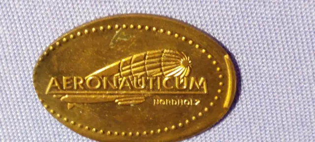 Elongated Coin Quetschmünze Souvenir-Münze Nordholz Aeronauticum