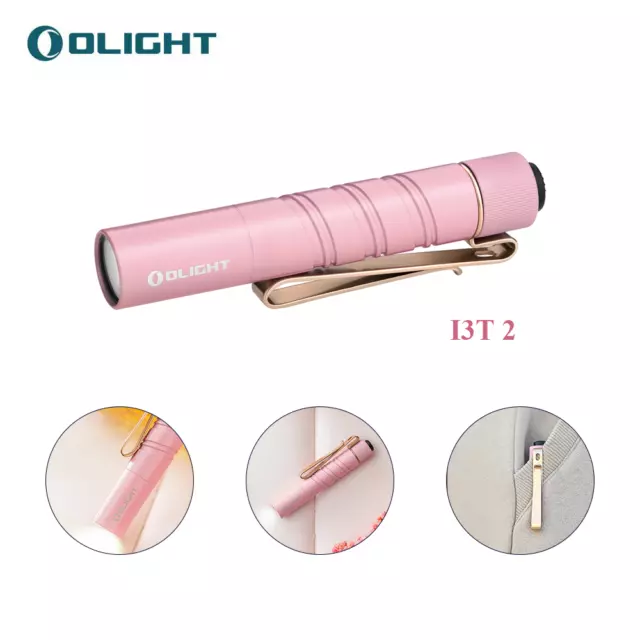 Olight i3T 2 EDC Dual Output Torch Powered By AAA Batteries Pink