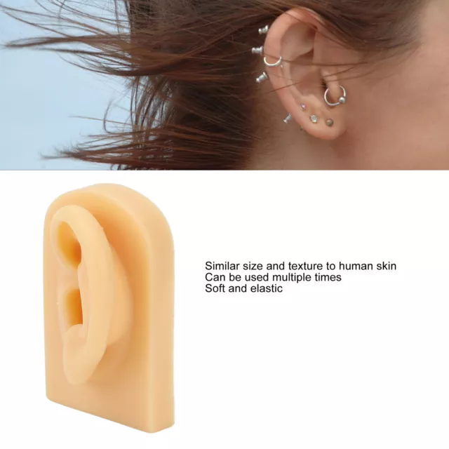 Ear Model Soft Silicone Flexible Ear Simulation Pierce Practice Jewelry Disp RHS